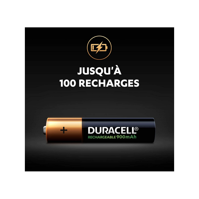4 AAA Duracell Rechargeable - 900mAh - AAA - NiMH - Piles rechargeables