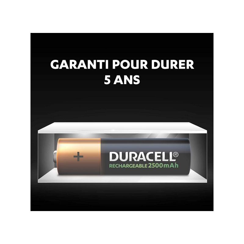 DURACELL AA LR6 - Pack de 4 Piles rechargeables Alcalines 2500 mAh