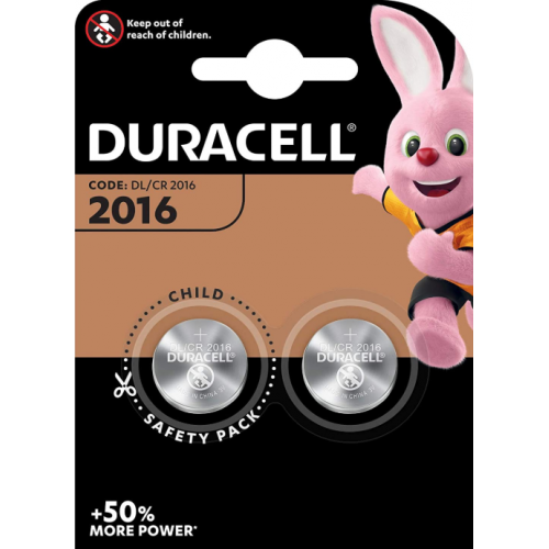 DURACELL CR2016 - Pack de 2 Piles Boutons