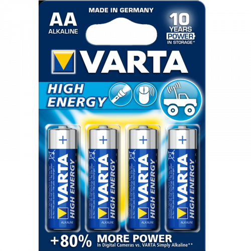 VARTA HIGH ENERGY AA/LR6 - Pack de 4 Piles Alcalines